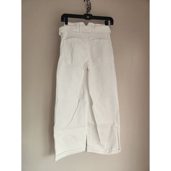 Anthropologie Maeve Cropped Ex High-Rise Wide-Leg Jeans Sz 23 Tall White #8D405 - Picture 6 of 14